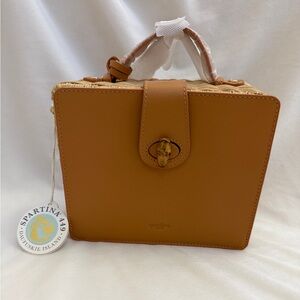 Spartina 449 Brown Satchel with Wicker Accents